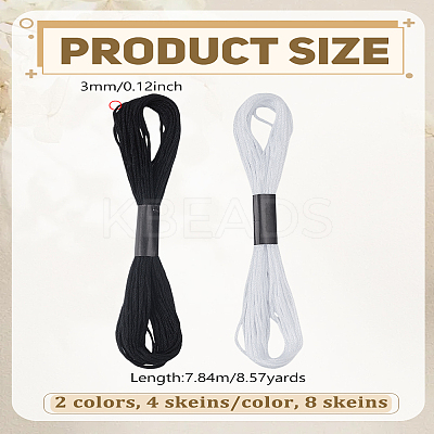 8 Skeins 2 Colors Cotton Sewing Thread OCOR-LP0006-08-1