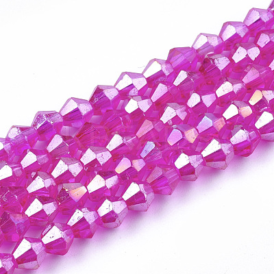Electroplate Glass Beads Strands X-EGLA-Q118-4mm-A01-1
