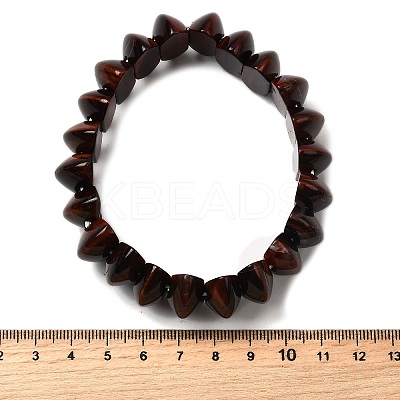 Bicone Natural Red Tiger Eye Beads Stretch Bracelets for Women Men BJEW-C097-05Q-1