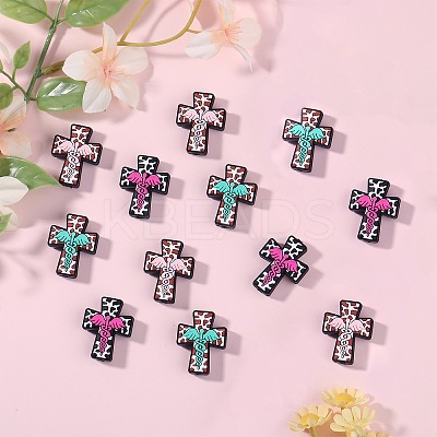 12Pcs 3 Colors Silicone Focal Beads SIL-SZ0002-27-1