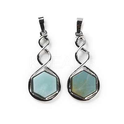 Natural Flower Amazonite Pendants G-F777-05P-09-1