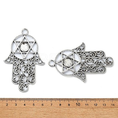Tibetan Style Alloy Pendant Cabochon Settings TIBE-H142-10AS-1