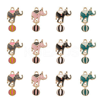 32Pcs 4 Colors Zinc Alloy Enamel Pendants ENAM-TA0001-25-1