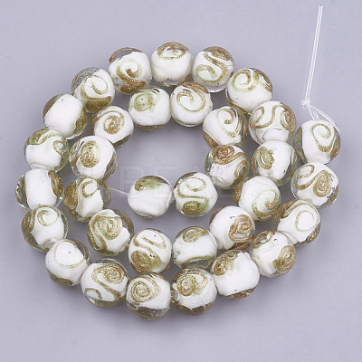 Handmade Gold Sand Lampwork Beads LAMP-T006-07K-1