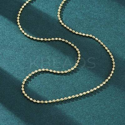 Brass Rondelle Link Chain Necklaces for Women X-NJEW-K282-04G-1