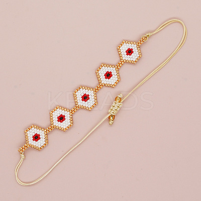 Handmade Glass Seed Bead Braided Bead Bracelets YX9052-1-1
