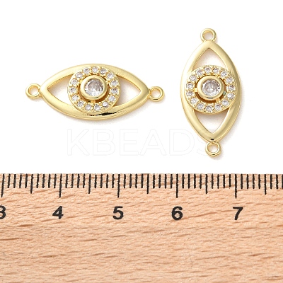 Rack Plating Brass Cubic Zirconia Eye Connector Charm KK-C084-18A-G-1