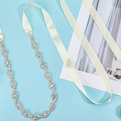 Metal Full Crystal Rhinestone Horse Eye Bridal Waist Belts for Wedding Dress AJEW-WH20080-65A-S-1