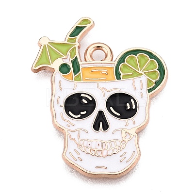 Alloy Enamel Pendants ENAM-T021-09KCG-1