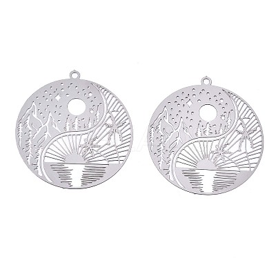 Non-Tarnish 201 Stainless Steel Filigree Pendants LS-X-STAS-S118-025P-1
