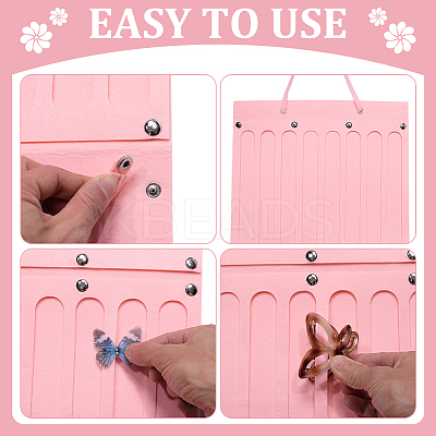 2Pcs 2 Styles Felt Large Capacity Hair Clips Storage Hangers AJEW-ME0003-34A-1