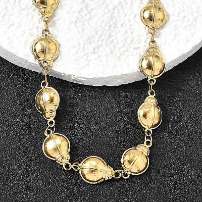 304 Stainless Steel Ladybug Link Chain Necklaces for Women Men NJEW-K249-21A-G-1