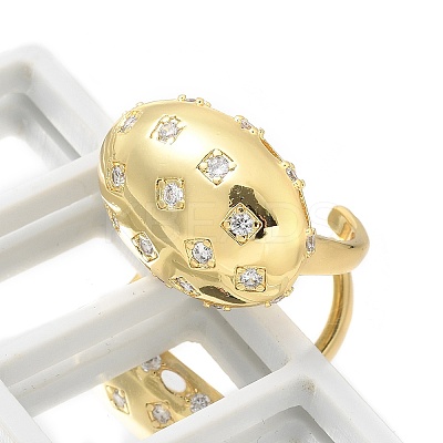 Brass Micro Pave Clear Cubic Zirconia Cuff Rings LS-RJEW-M029-04G-1