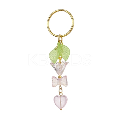 Bowknot & Heart Glass Pendant Decorations KEYC-JKC00691-03-1