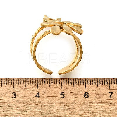 304 Stainless Steel Open Cuff Ring for Women RJEW-A053-06G-10-1