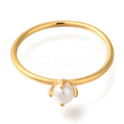 Ion Plating(IP) 304 Stainless Steel Plain Band Rings for Women RJEW-B066-10G-1