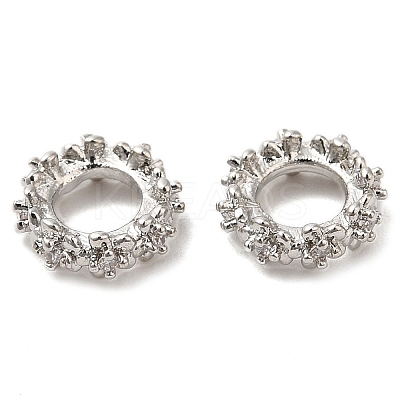 Rack Plating Brass Micro Pave Cubic Zirconia Beads KK-A186-01B-P-1