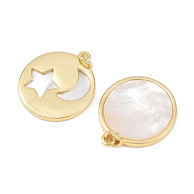 Natural Shell Pendants KK-L251-37G-1
