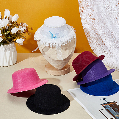 6Pcs 6 Colors EVA Fabric Hat Base DIY-BC0014-06-1