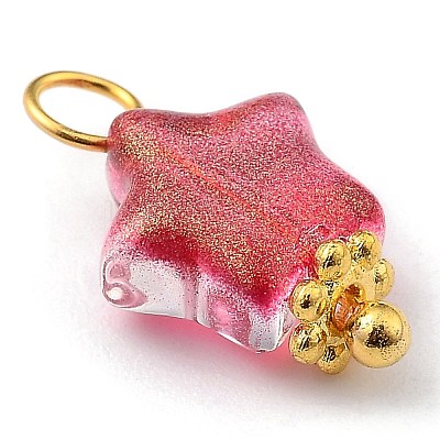 Electroplate Glass Charms PALLOY-JF00463-M-1