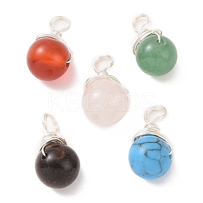 Natural Mixed Stone Pendants PALLOY-JF02102-01-1