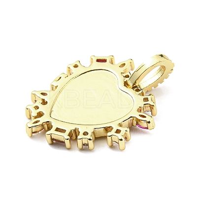 Rack Plating Brass Micro Pave Cubic Zirconia Pendants X-KK-F861-03G-1