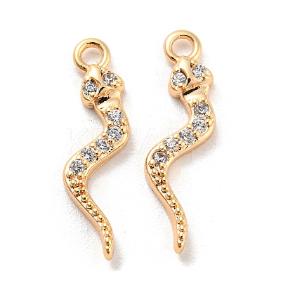 Brass Micro Pave Cubic Zirconia Pendants KK-E090-03G-1
