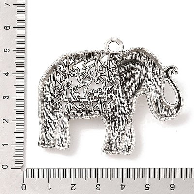 Tibetan Style Alloy Elephant Big Pendants X-TIBEP-Q043-280-RS-1