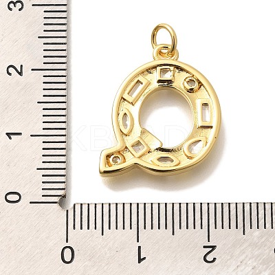 Brass Micro Pave Clear Cubic Zirconia Pendants KK-G521-01G-Q-1