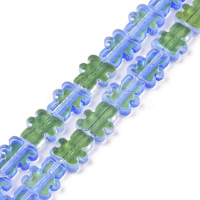 Transparent Electroplate Glass Beads Strands LS-GLAA-F122-05A-1