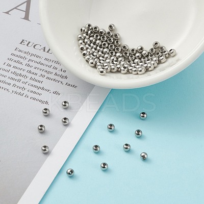 Tarnish Resistant 304 Stainless Steel Hollow Round Seamed Beads STAS-R032-3mm-1