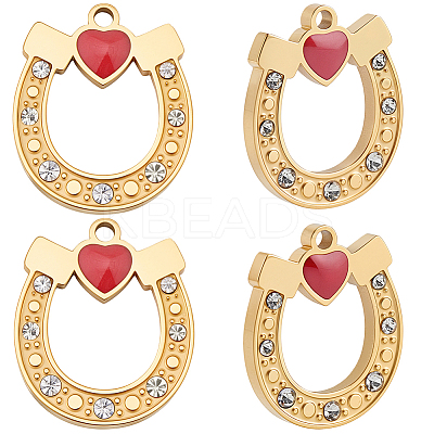 10Pcs 304 Stainless Steel Enamel Pendants STAS-BBC0008-60-1