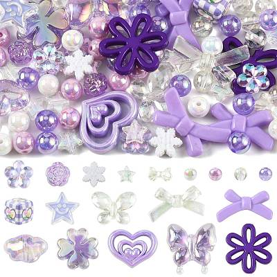 100Pcs 19 Styles Transparent & Opaque Acrylic Beads MACR-FS0002-37-1