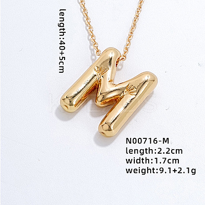 Stainless Steel Party Balloon Letter Pendant Cable Chain Necklaces for Women YF1942-13-1