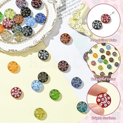 26Pcs 13 Colors Transparent Lampwork Beads LAMP-CJ0002-35-1