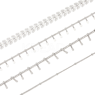 4M 4 Style Stainless Steel Cobs & Satellite Chains and Square Charm Chains STAS-AR0001-37-1