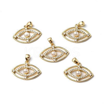 Plastic Imitation Pearl Pendants KK-P235-04G-1