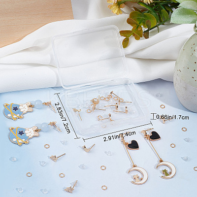 16Pcs 2 Style Brass Stud Earring Findings KK-CN0001-89-1