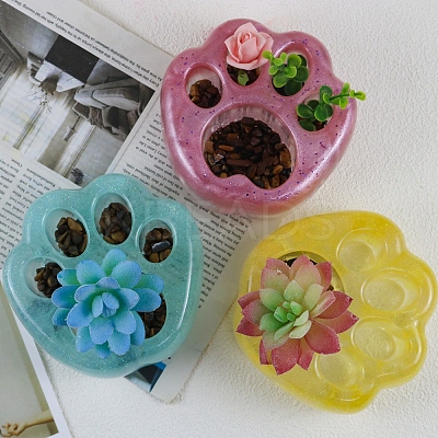 Cat Paw Print Planter DIY Food Grade Silicone Molds PW-WG37183-01-1