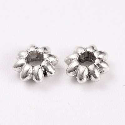 Tibetan Style Alloy Flower Spacer Beads X-TIBEB-0885-AS-LF-1