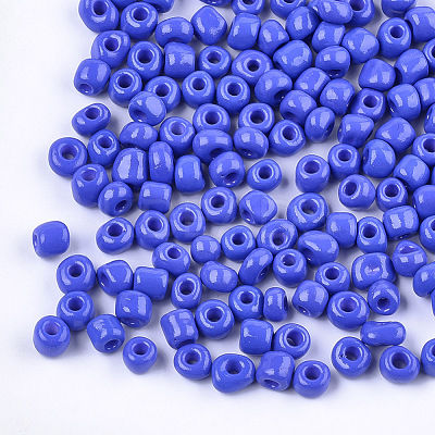 Baking Paint 3/0 Glass Seed Beads SEED-Q025-5mm-M21-1