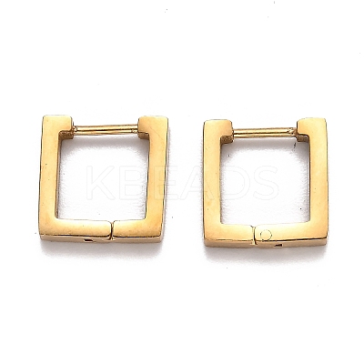 304 Stainless Steel Square Huggie Hoop Earrings STAS-J033-09A-G-1