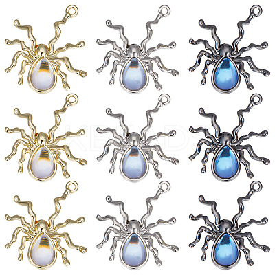 18Pcs 3 Colors Halloween Rack Plating Alloy Pendants FIND-SC0004-23-1