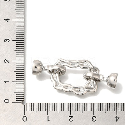 Brass Micro Pave Clear Cubic Zirconia Fold Over Clasps KK-K389-026P-1