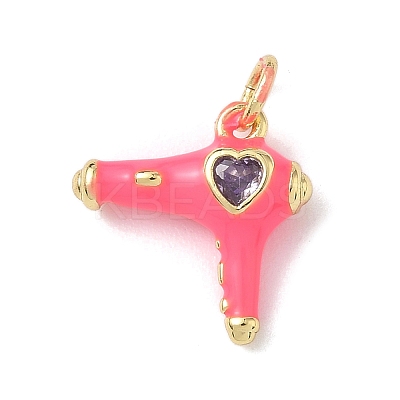 Brass Micro Pave Cubic Zirconia Charms KK-B155-17G-03-1
