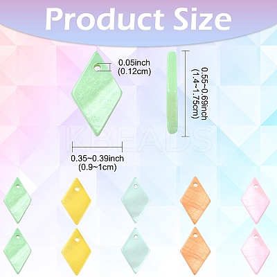 30Pcs Spray Painted Natural Freshwater Shell Pendants BSHE-YW0001-17A-1
