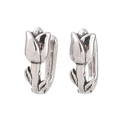 Rose Flower 316 Stainless Steel Clip on Nose Rings AJEW-C044-12AS-1