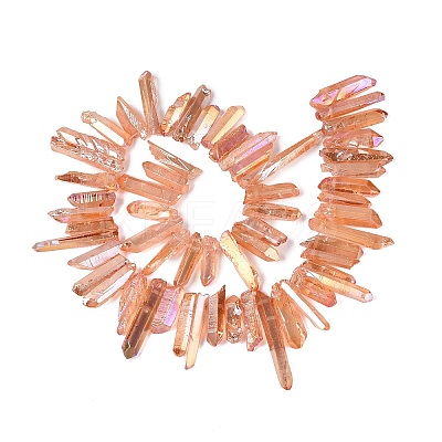 Spray Painted Electroplate Natural Quartz Crystal Points Beads Strands G-Q610-02H-1