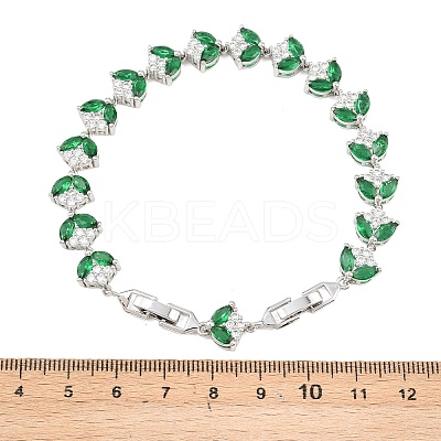 Platinum Tone Brass Micro Pave Cubic Zirconia Tennis Bracelets BJEW-B160-09P-1