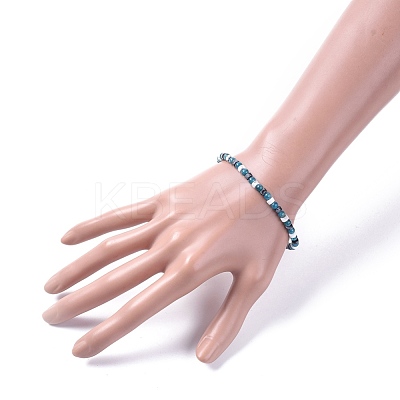 Natural Apatite & Howlite & Snowflake Obsidian Beads Stretch Bracelets BJEW-JB04697-01-1